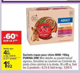 Carrefour PURINA ONE Sachets repas pour chien offre