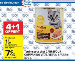 Carrefour CARREFOUR COMPANINO VITALIVE Terrine pour chat offre