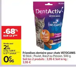 Carrefour VETOCANIS Friandises dentaire pour chats offre