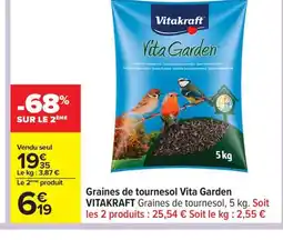 Carrefour VITAKRAFT Graines de tournesol Vita Garden offre