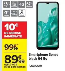 Carrefour LOGICOM Smartphone Sense black 64 Go offre