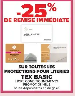 Carrefour TEX Sur toutes ls protections pour literies offre