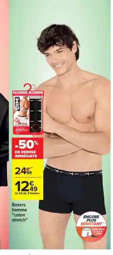 Carrefour Boxers homme coton stretch offre