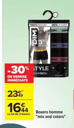 Carrefour Boxers homme mix and colors offre