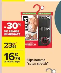 Carrefour Slips homme coton stretch offre