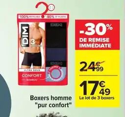 Carrefour Boxers homme pur confort offre
