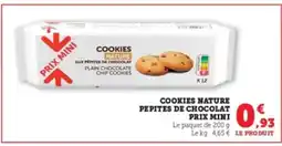 U Express Cookies nature pepites de chocolat prix mini offre