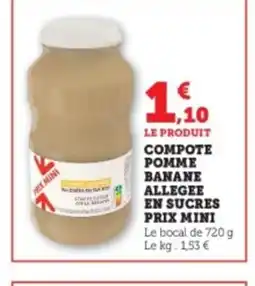 U Express Compote pomme banane allegee en sucres prix mini offre