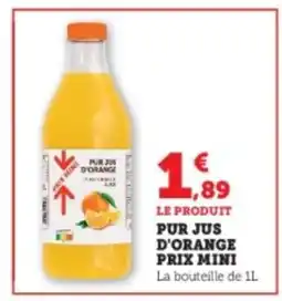 U Express Pur jus d'orange prix mini offre