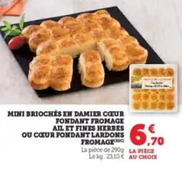 U Express Mini briochés en damier cœur fondant fromage ail et fines herbes ou cœur fondant lardons offre