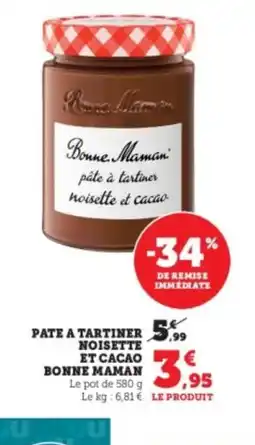 U Express BONNE MAMAN Pate a tartiner noisette et cacao offre