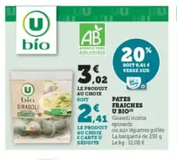 U Express Pates fraiches u bio offre