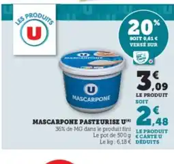 U Express U Mascarpone pasteurise offre