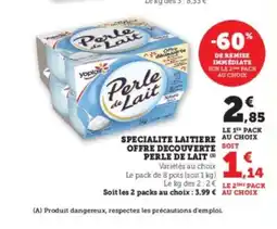 U Express PERLE DE LAIT Specialite laitiere offre decouverte offre