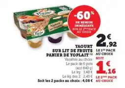 U Express PANIERS DE YOPLAIT Yaourt sur lit de fruits offre