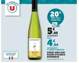 U Express ROSENHOF Pinot gris aop blanc d'alsace offre