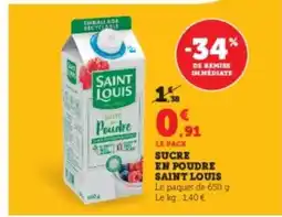 Hyper U SAINT LOUIS Sucre en poudre offre