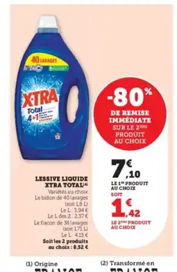 Hyper U XTRA TOTAL Lessive liquide offre