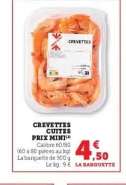 Hyper U Crevettes cuites prix mini offre