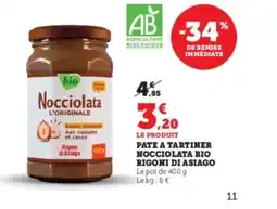 Hyper U Pate a tartiner nocciolata bio rigoni di asiago offre