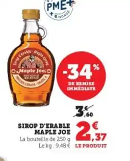 Hyper U MAPLE JOE Sirop d'erable offre