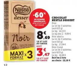 Hyper U NESTLE DESSERT Chocolat offre