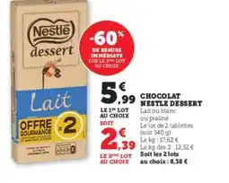 Hyper U NESTLE DESSERT Chocolat offre