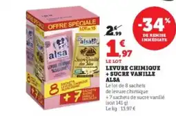 Hyper U ALSA Levure chimique + sucre vanille offre