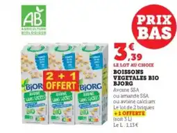 Hyper U BJORG Boissons vegetales bio offre