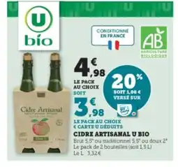 Hyper U Cidre artisanal u bio offre