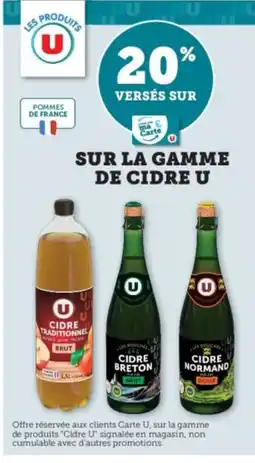 Hyper U U Sur la gamme de cidre offre
