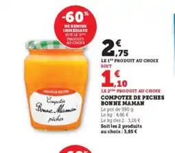 Hyper U BONNE MAMAN Compotes de peches offre