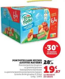 Hyper U MATERNE Pom'potes sans sucres ajoutes offre