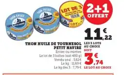 Hyper U PETIT NAVIRE Thon huile de tournesol offre