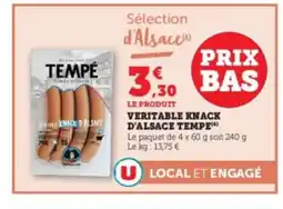 Hyper U TEMPE Veritable knack d'alsace offre