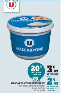 Hyper U U Mascarpone pasteurise offre