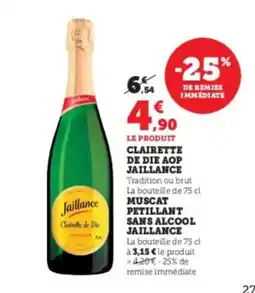 Hyper U JAILLANCE Clairette de die aop offre