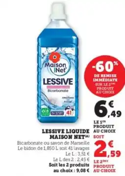 Hyper U MAISON NET Lessive liquide offre