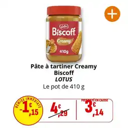 Coccimarket Pâte à tartiner creamy biscoff lotus offre