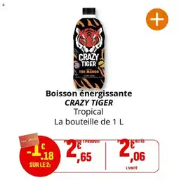 Coccimarket Boisson énergissante crazy tiger offre