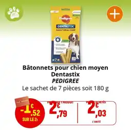Coccimarket Bâtonnets pour chien moyen dentastix pedigree offre