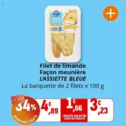 Coccinelle Express Filet de limande façon meunière l'assiette bleue offre