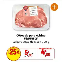 Coccinelle Express Côtes de porc échine véritable offre