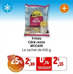 Coccinelle Express Frites côté resto mccain offre