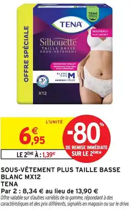 Intermarché Hyper Tena sous-vêtement plus taille basse blanc mx12 offre