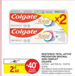 Intermarché Hyper Colgate total active prévention original soin complet offre