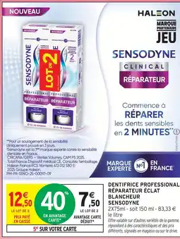 Intermarché Hyper Sensodyne dentifrice professional réparateur éclat blancheur offre
