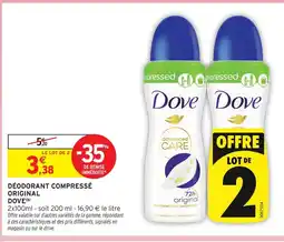 Intermarché Hyper Dove déodorant compressé original offre