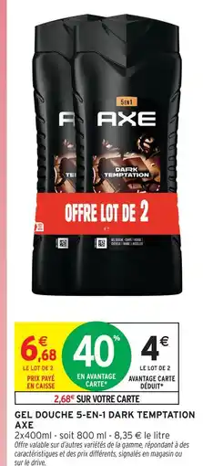 Intermarché Hyper Axe gel douche 5-en-1 dark temptation offre