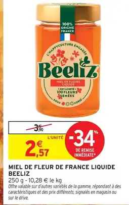 Intermarché Hyper Beeliz miel de fleurs liquide offre